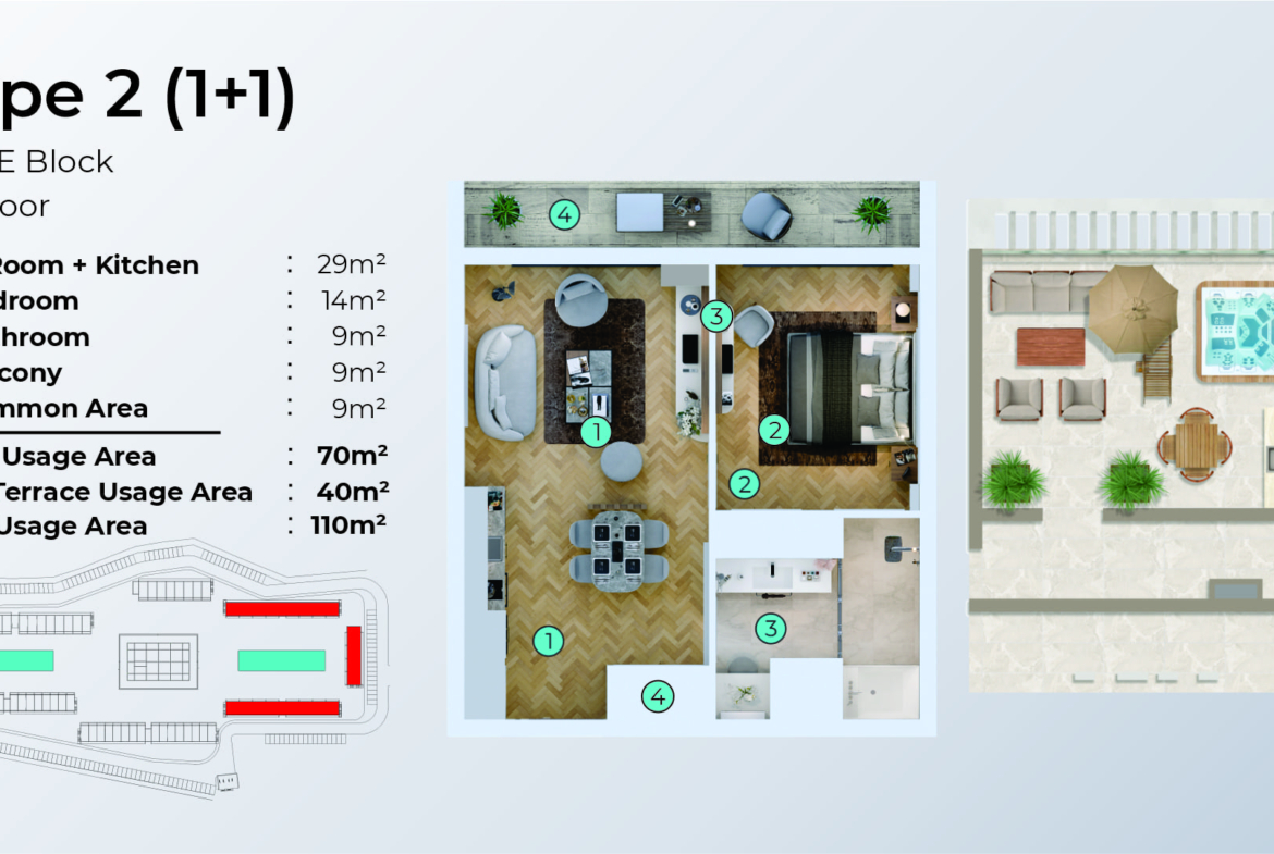 TYPE 2 - 1+1 - TERRACE