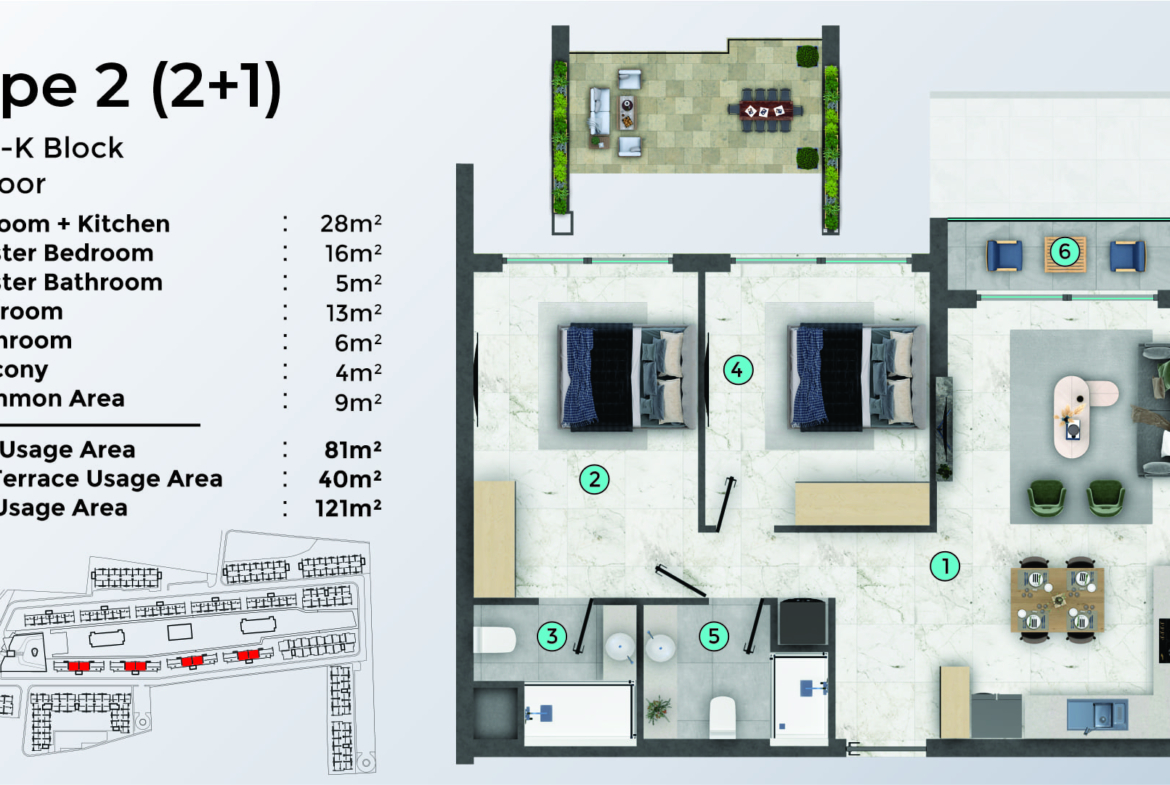 TYPE 2 - 2+1 - TERRACE