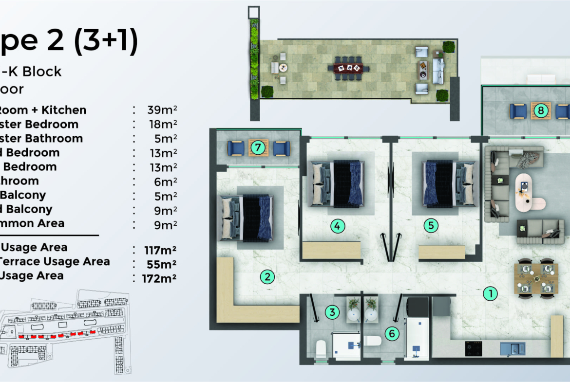 TYPE 2 - 3+1 - TERRACE