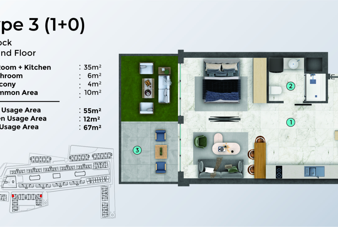 TYPE 3 - 1+0 - GARDEN