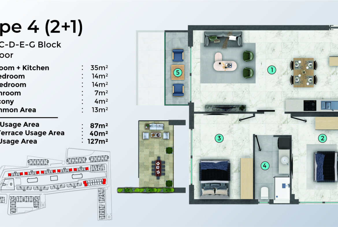 TYPE 4 - 2+1 - TERRACE