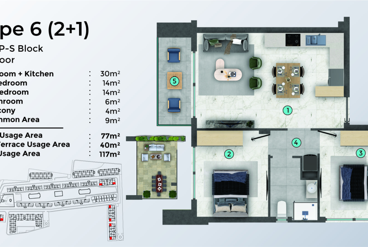 TYPE 6 - 2+1 - TERRACE